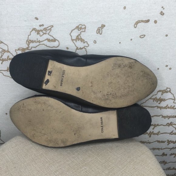 Cole Haan Grand OS Size 6.5 Black Patent Toe Bow Ballet Flats Pointed Toe - Picture 12 of 12